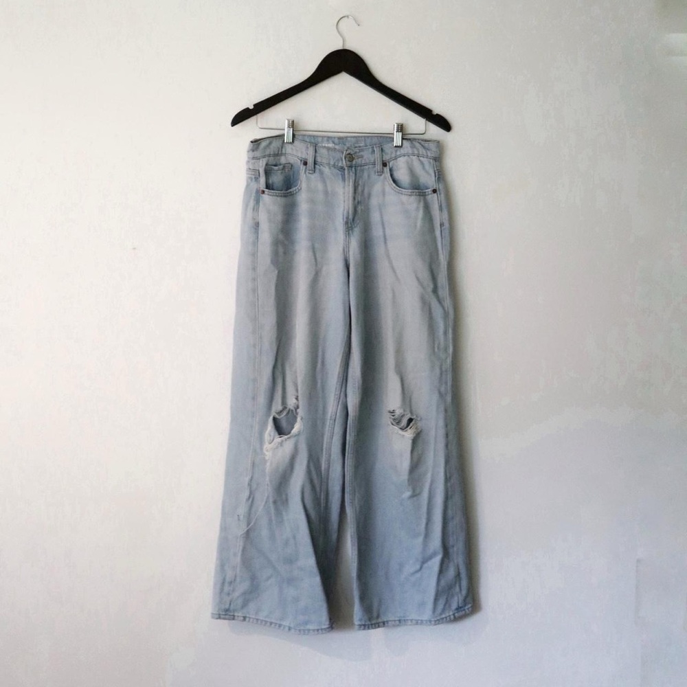Light Blue Old Navy Mid Rise Baggy Jeans